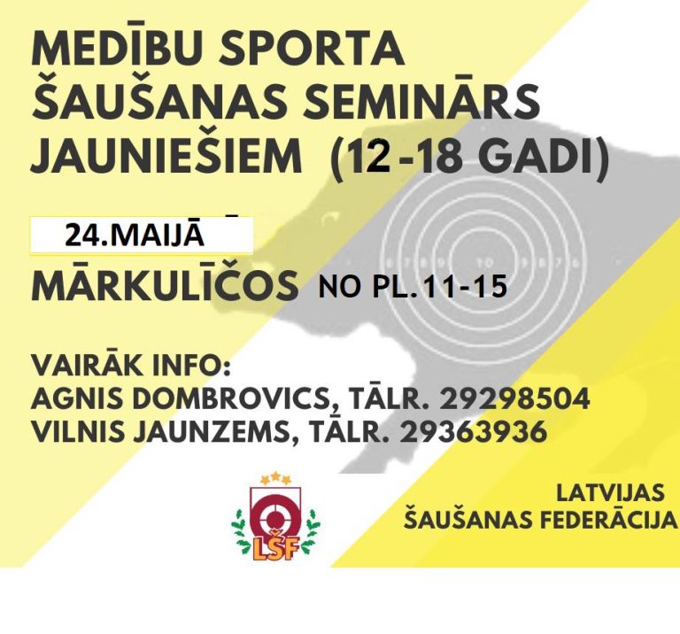 Medību šaušanas seminārs jauniešiem (12-18 gadi)